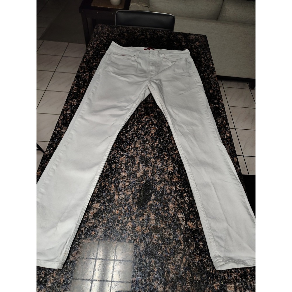 Guess Los Angeles Mens Skinny Jeans White Denim Five Pocket Pants